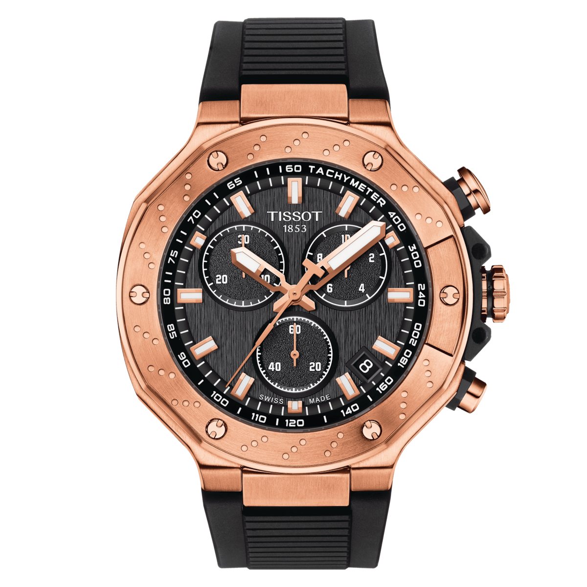 Tissot T Race Chronograph in Black Dial and Rosegold PVD Coating Case