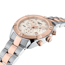 Load image into Gallery viewer, Tissot PR 100 Sport Chic Chronograph Carnation Gold 2Tone White MOP Dial with diamonds