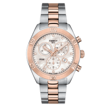 Load image into Gallery viewer, Tissot PR 100 Sport Chic Chronograph Carnation Gold 2Tone White MOP Dial with diamonds
