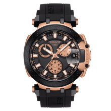 Load image into Gallery viewer, Tissot T-Race Chronograph in Rose Gold Case and Black Silicone Strap