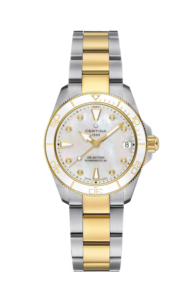 DS Action 34.5mm Powermatic 80 in White MOP Dial