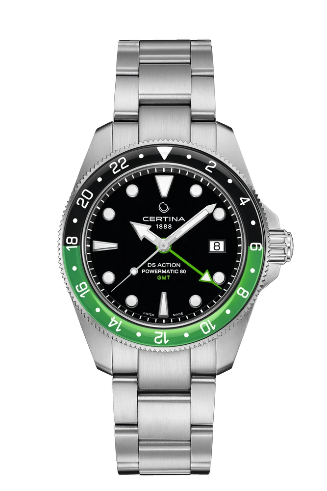 DS Action GMT Powermatic 80 in Black Dial