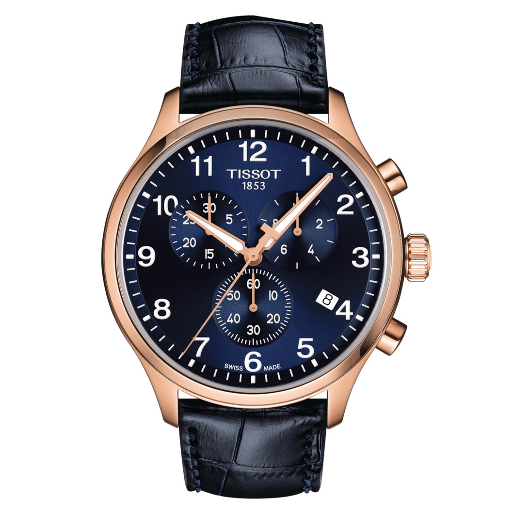 Tissot Chrono XL Classic in Blue Dial, Blue Leather Strap