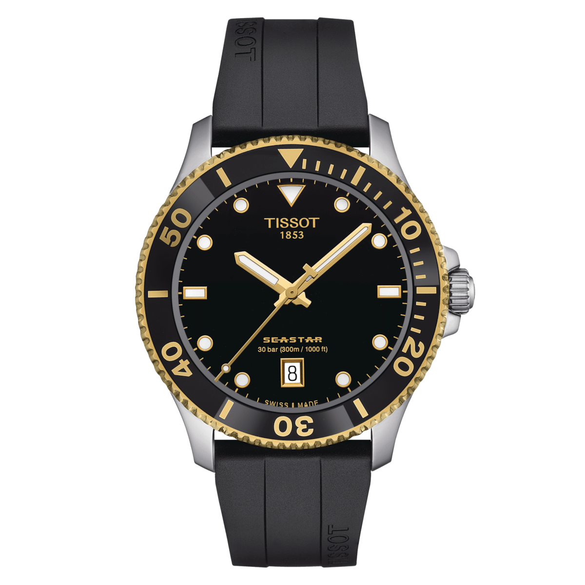 Tissot Seastar 1000 40MM in Black Rubber Strap