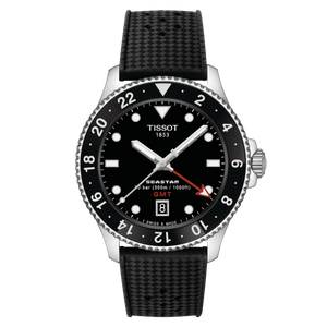 Tissot Seastar 1000 Quartz GMT in Black Rubber Strap