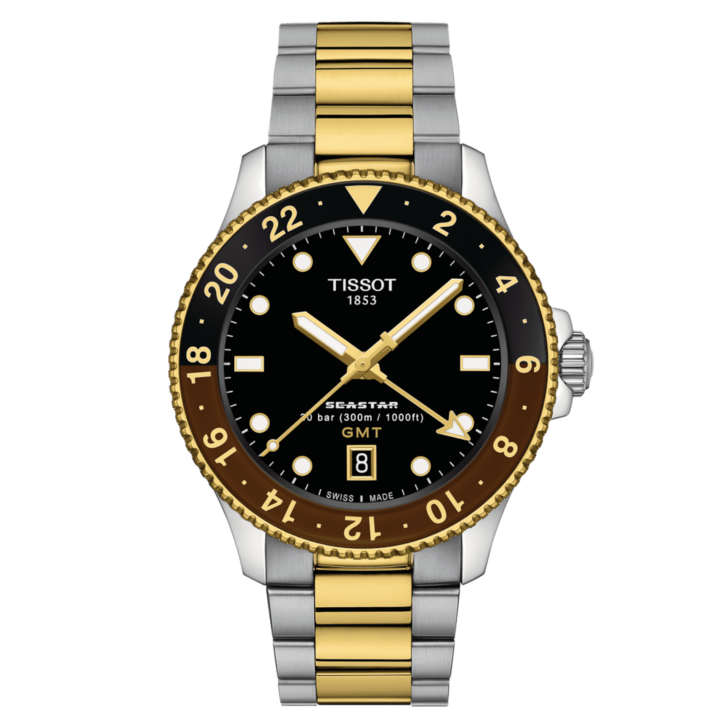 Tissot Seastar 1000 Quartz GMT Yellow Gold Two Tone