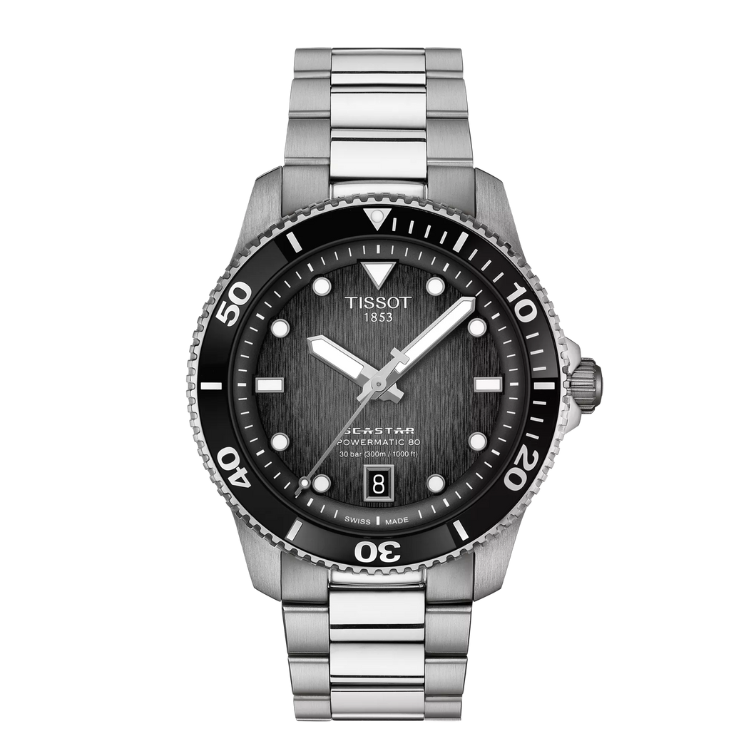 Tissot Seastar 1000 Powermatic 80 40mm in Graded Grey-Black Dial