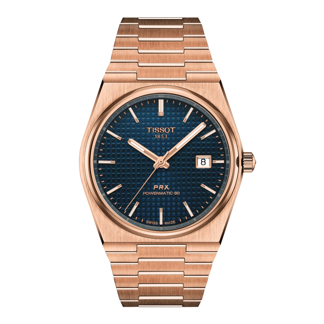 Tissot PRX 40mm Rose Gold in Blue Dial