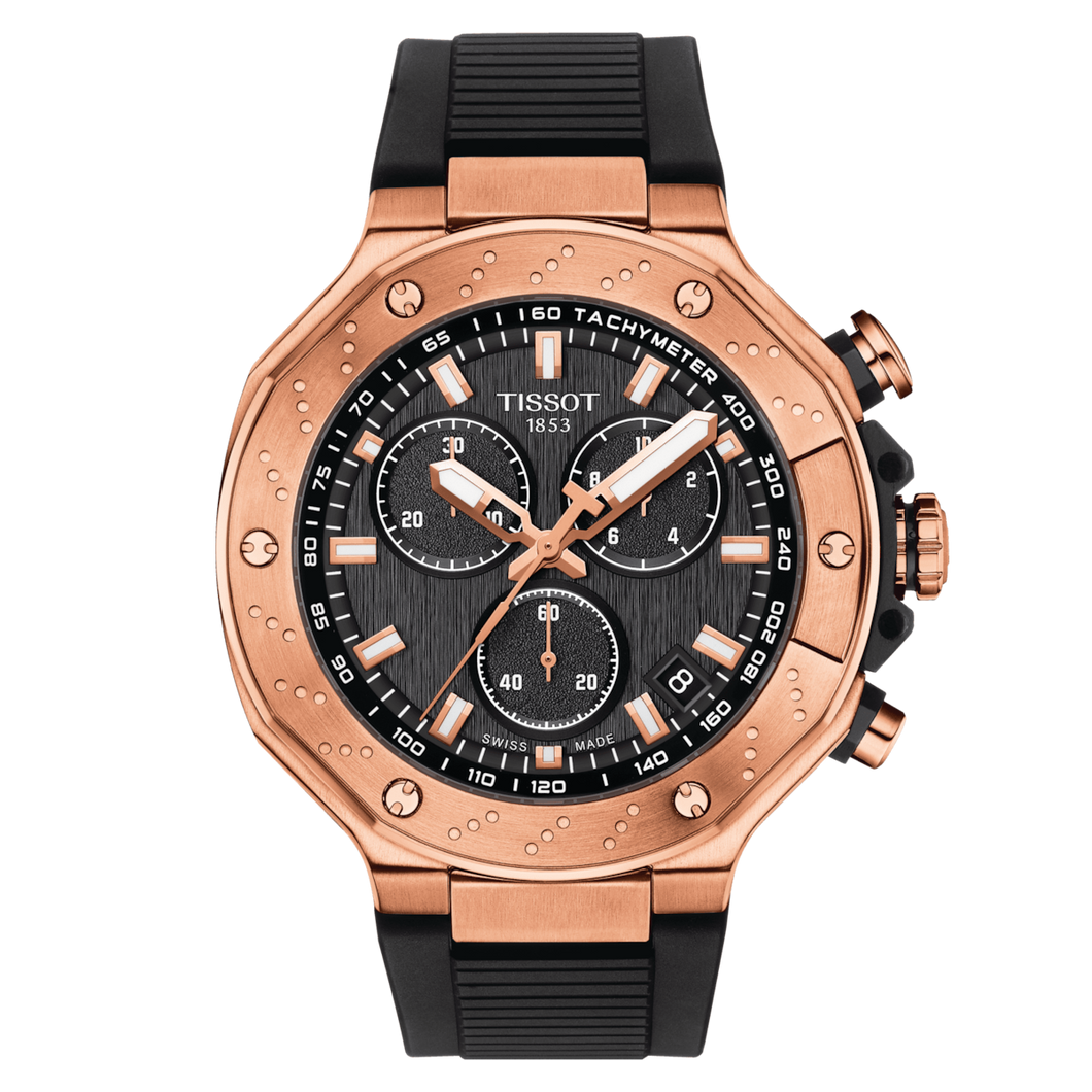 Tissot T-Race Chronograph in Black Dial and Rosegold PVD Coating Case