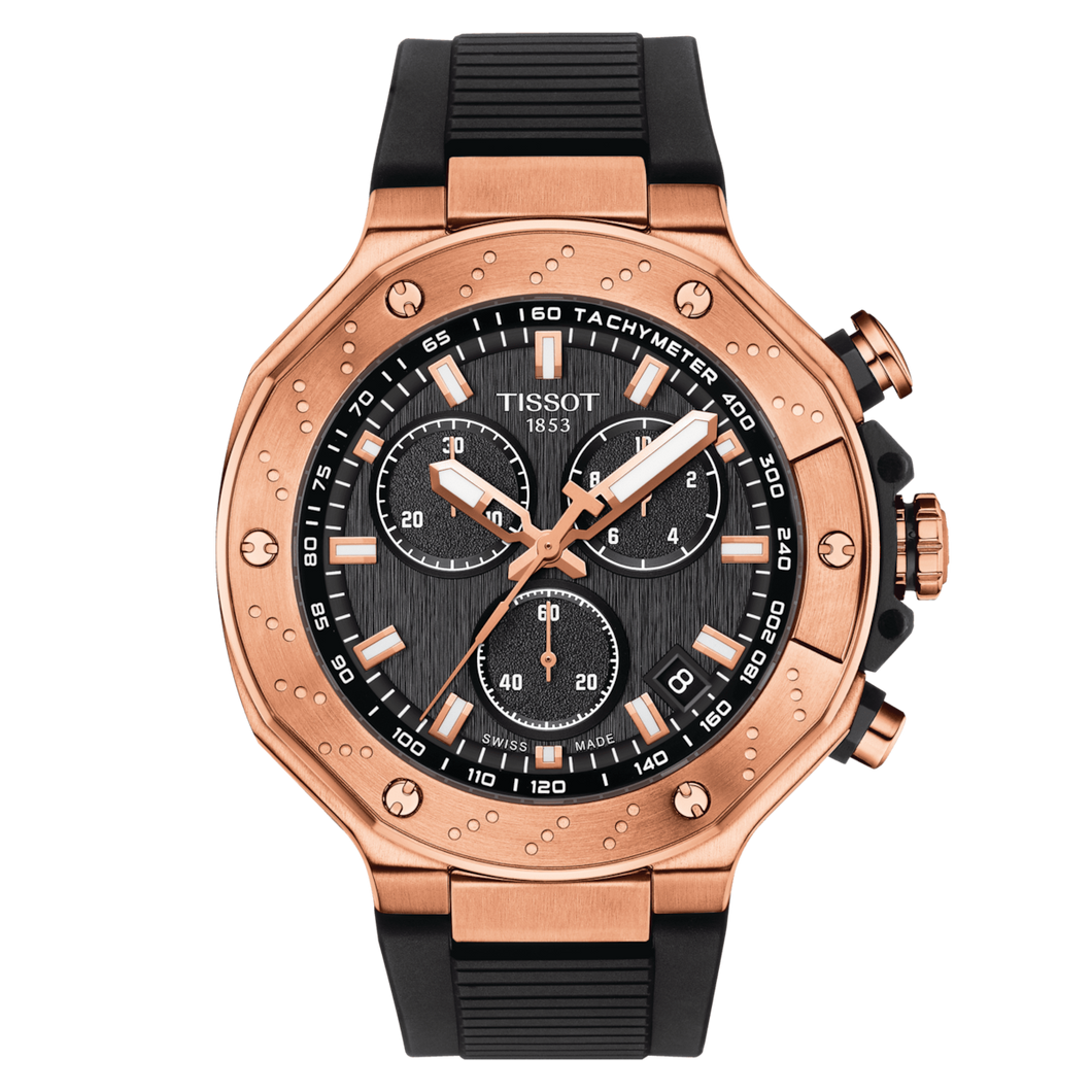 Tissot T Race Chronograph in Black Dial and Rosegold PVD Coating Case