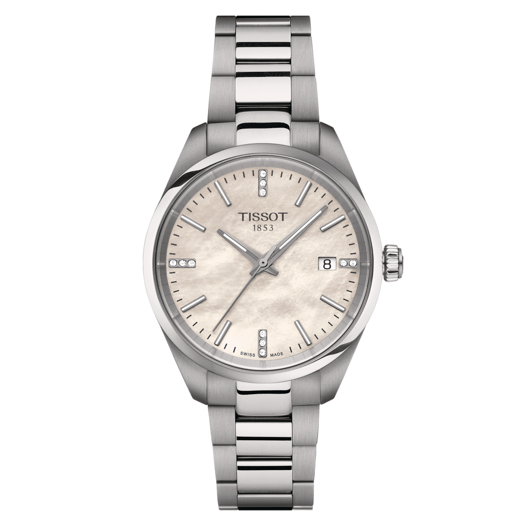 Tissot PR 100 Quartz 34mm in White MOP Dial