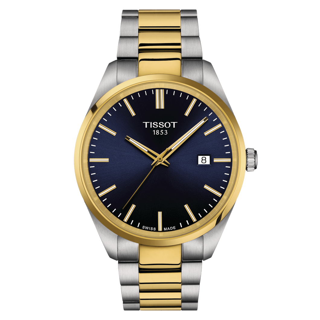 Tissot PR100 40MM in Blue Dial and Two Tone Yellow Gold Bracelet