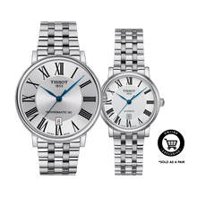 Load image into Gallery viewer, Pair O: Tissot Carson Premium Roman Auto Lady T122.207.11.033.00 &amp; Powermatic 80 Gents T122.407.11.033.00
