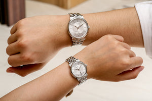 Pair B: Tissot Carson Premium Auto Lady T122.207.11.031.00 & Powermatic 80 Gents T122.407.11.031.00