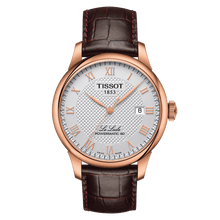 Load image into Gallery viewer, Tissot Le Locle Powermatic 80, Rose Gold PVD in brown leather strap
