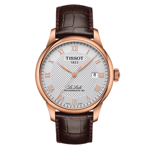 Tissot Le Locle Powermatic 80, Rose Gold PVD in brown leather strap