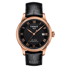 Load image into Gallery viewer, Tissot Le Locle Powermatic 80, Rose Gold PVD in black leather strap

