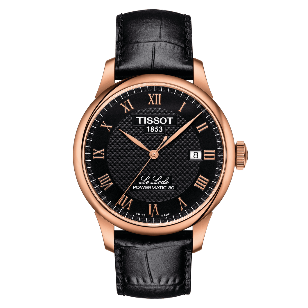 Tissot black online gold