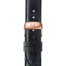 Load image into Gallery viewer, Tissot Le Locle Powermatic 80, Rose Gold PVD in black leather strap
