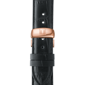 Tissot Le Locle Powermatic 80, Rose Gold PVD in black leather strap