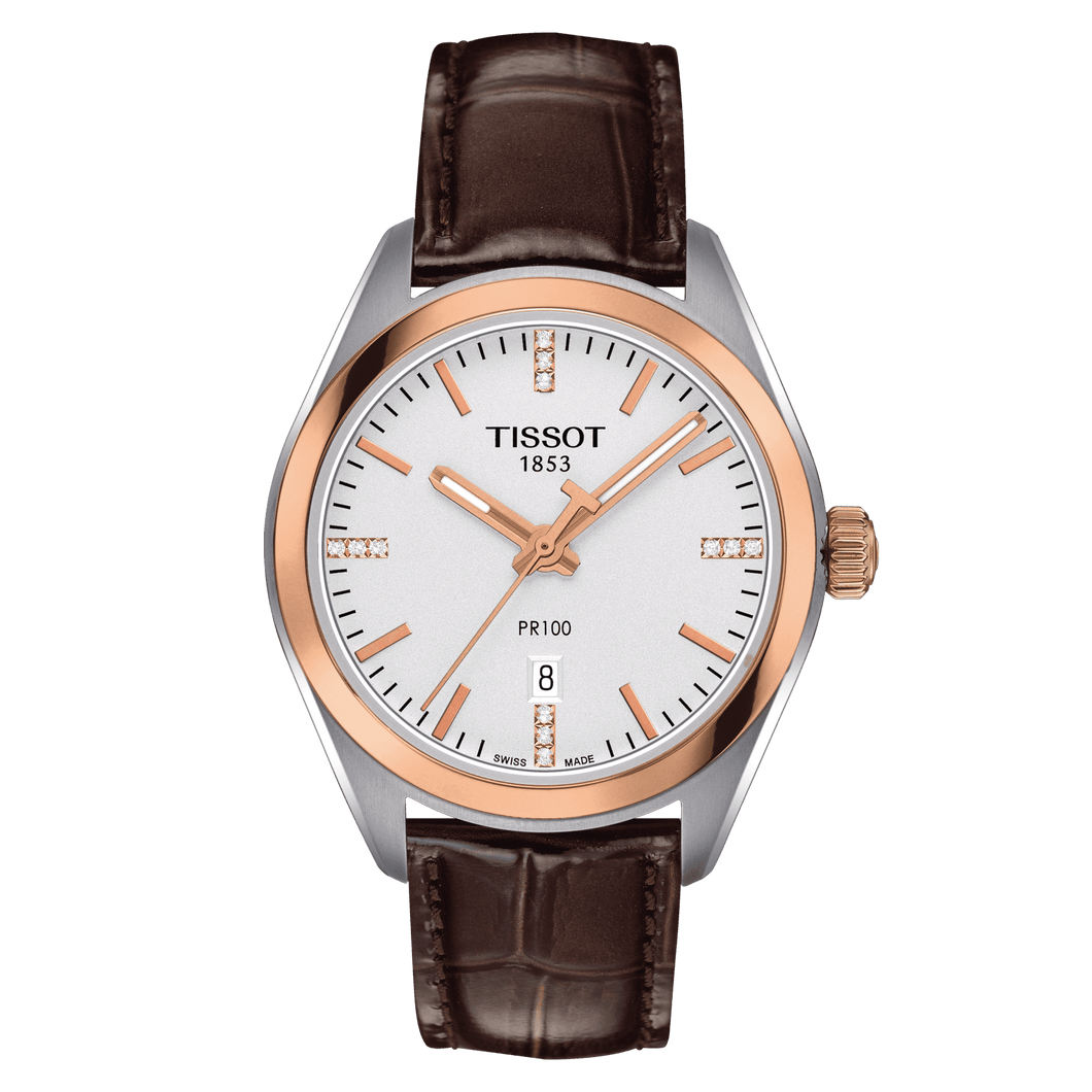 Tissot PR 100 Lady in Brown Leather Strap