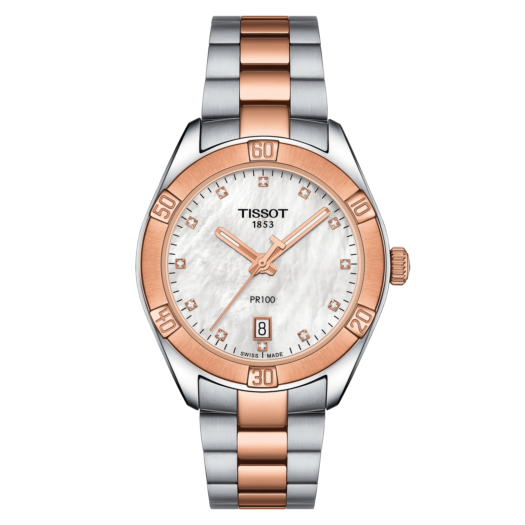 Tissot PR 100 Sport Chic with diamonds Rose Gold 2Tone