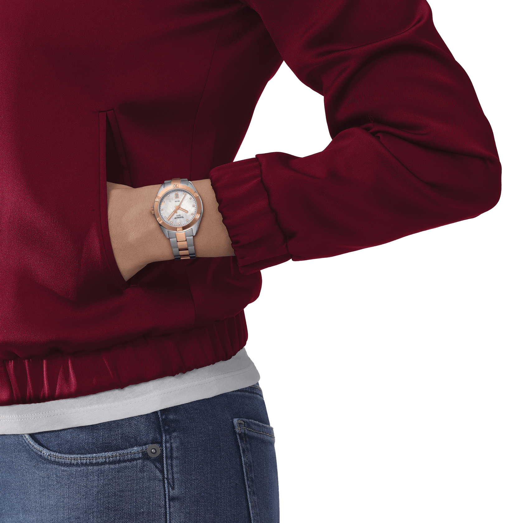 Tissot PR 100 Sport Chic with diamonds Rose Gold 2Tone