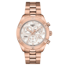 Load image into Gallery viewer, Tissot PR 100 Sport Chic Chronograph Rose Gold White MOP Dial with diamonds
