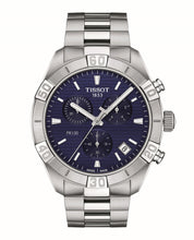 Load image into Gallery viewer, Tissot PR 100 Sport Gent Chronograph, blue dial in steel b&#39;let
