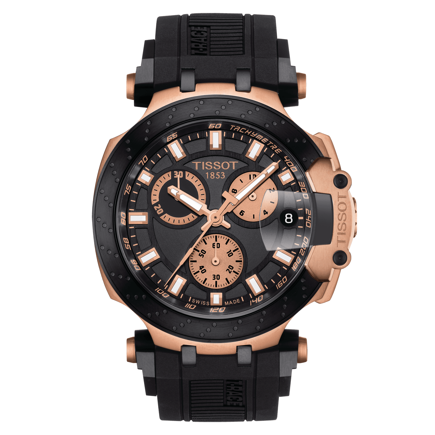 Tissot T Race Chronograph in Rose Gold Case and Black Silicone Strap