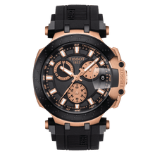 Load image into Gallery viewer, Tissot T-Race Chronograph in Rose Gold Case and Black Silicone Strap
