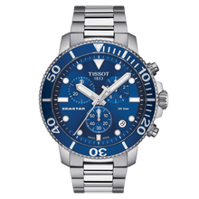Load image into Gallery viewer, Tissot Seastar 1000 Chronograph in Steel Bracelet, blue dial
