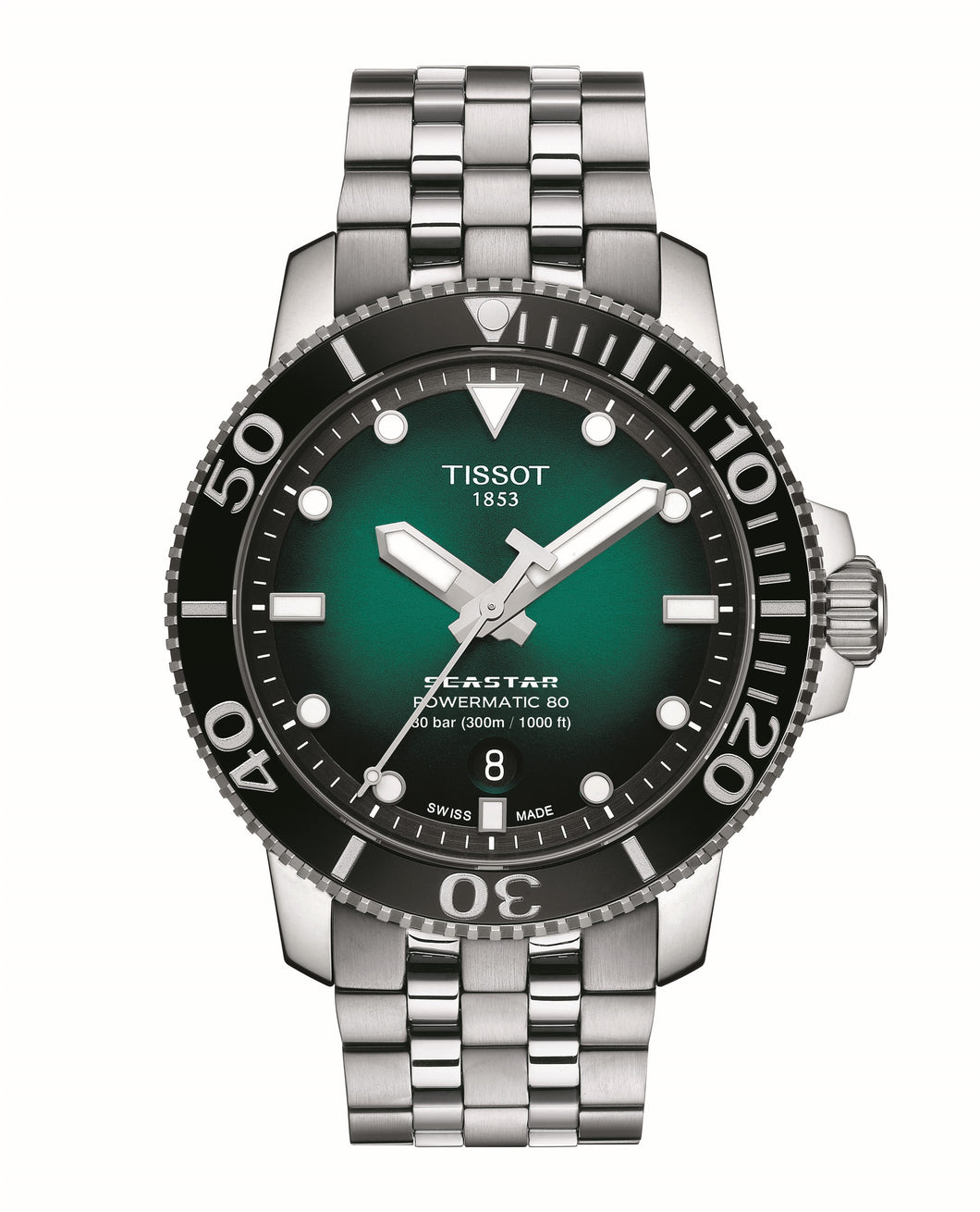Tissot Seastar 1000 Powermatic 80, green dial