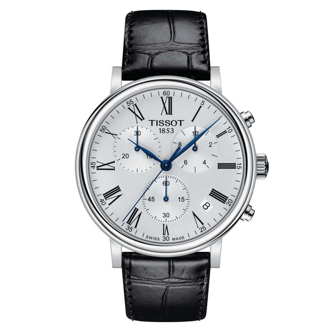 Tissot Carson Premium Chronograph in Black Leather Strap