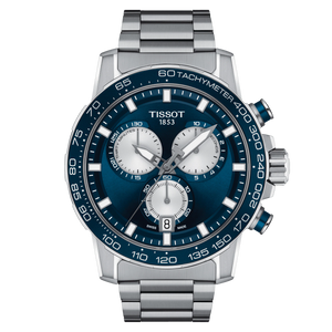 Tissot Supersport Chrono Blue Dial in Steel Bracelet