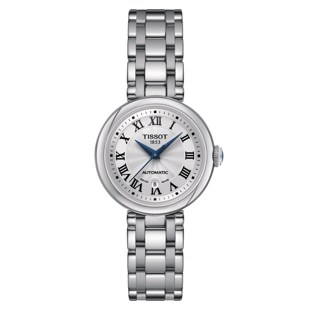 Tissot Bellissima Automatic, white dial in steel bracelet