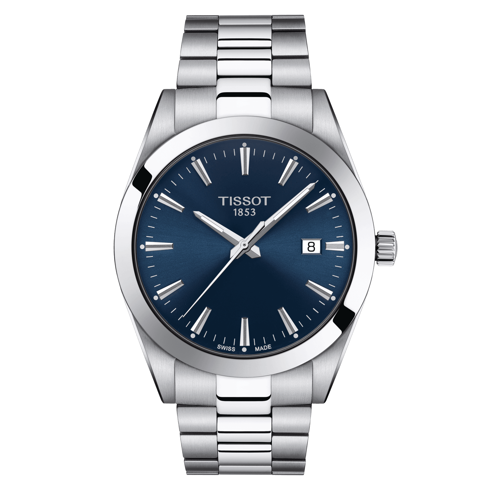 Tissot Gentleman Quartz blue dial in steel bracelet