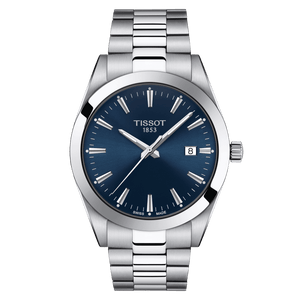 Tissot Gentleman, Quartz, blue dial in steel bracelet