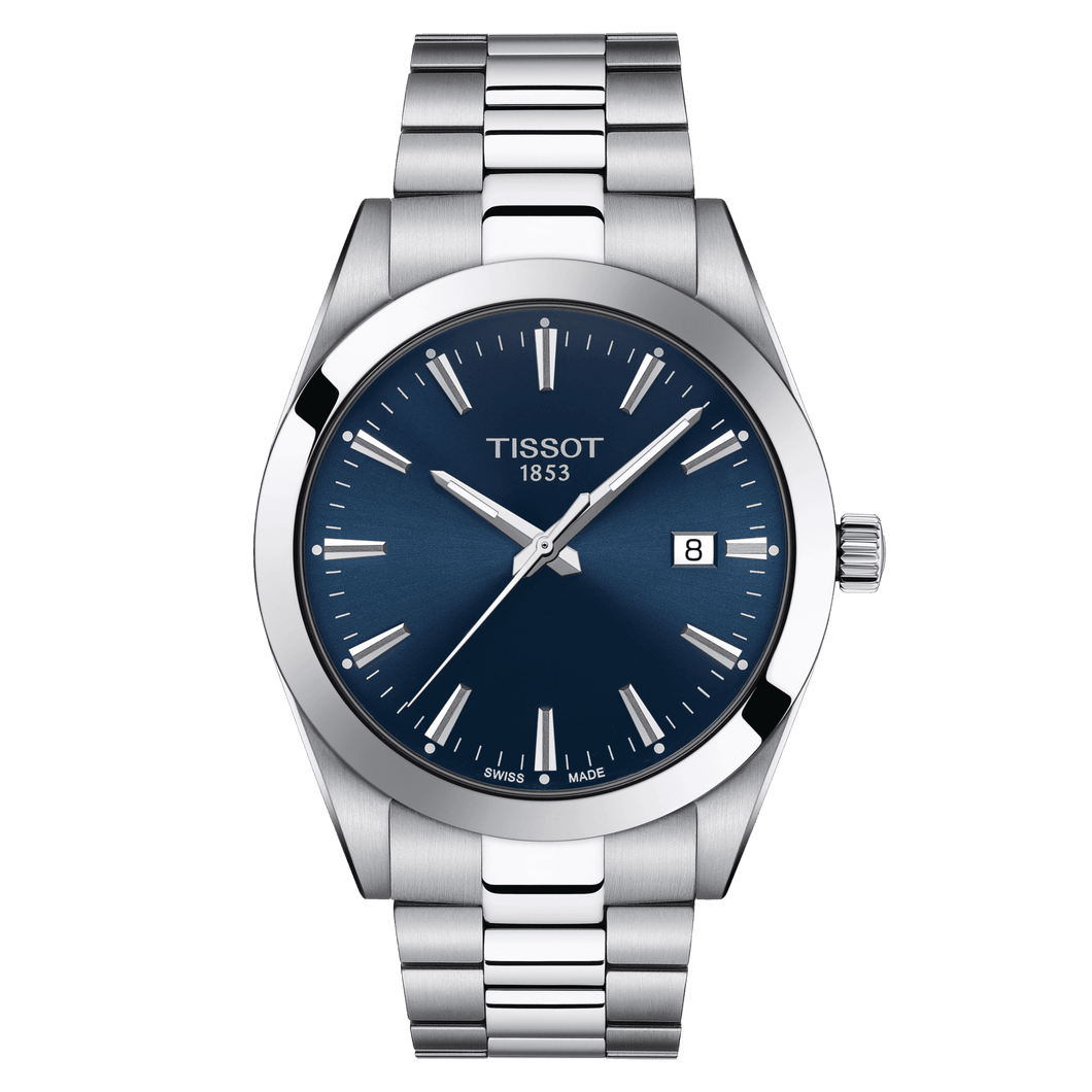 Tissot Gentleman, Quartz, blue dial in steel bracelet