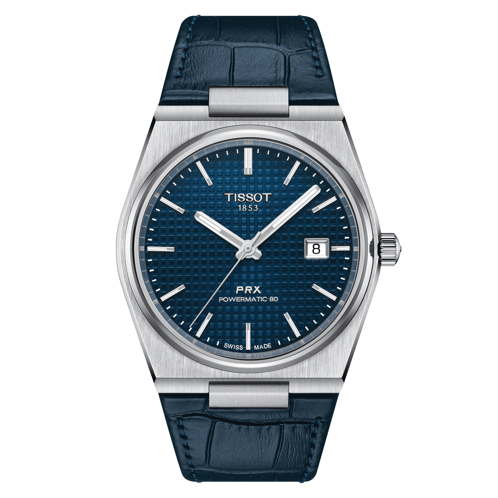 Tissot PRX Powermatic 80 in Blue Leather Strap