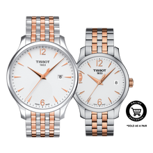 Load image into Gallery viewer, Pair P: Tissot Tradition 2T RG Lady T063.210.22.037.01 &amp; Gents T063.610.22.037.01
